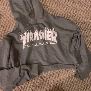THRASHER CROPPED SWEATSHIRT